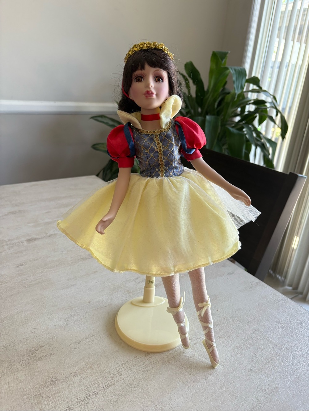 Classic Princess Dress-Up Doll in Yellow and Red porcelain doll
